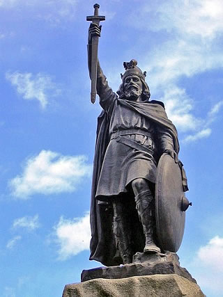 Kuningas Alfred Suuren patsas Wincesterissä