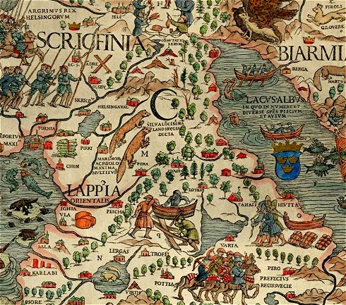 Lappalaisia Olaus magnuksen Carta Marinassa