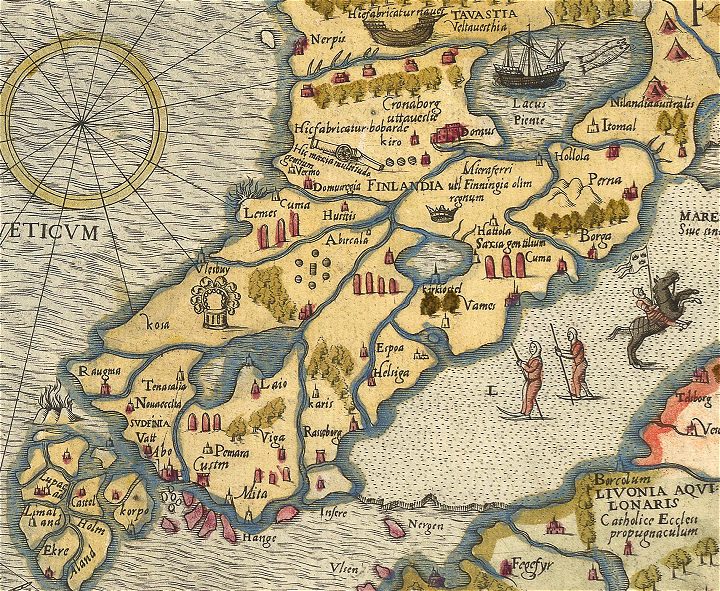 Carta Marina 1572, Varsinais-Suomi